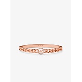 Michael Kors 14K Gold-Plated Sterling Silver Pave Logo Curb Link Bangle