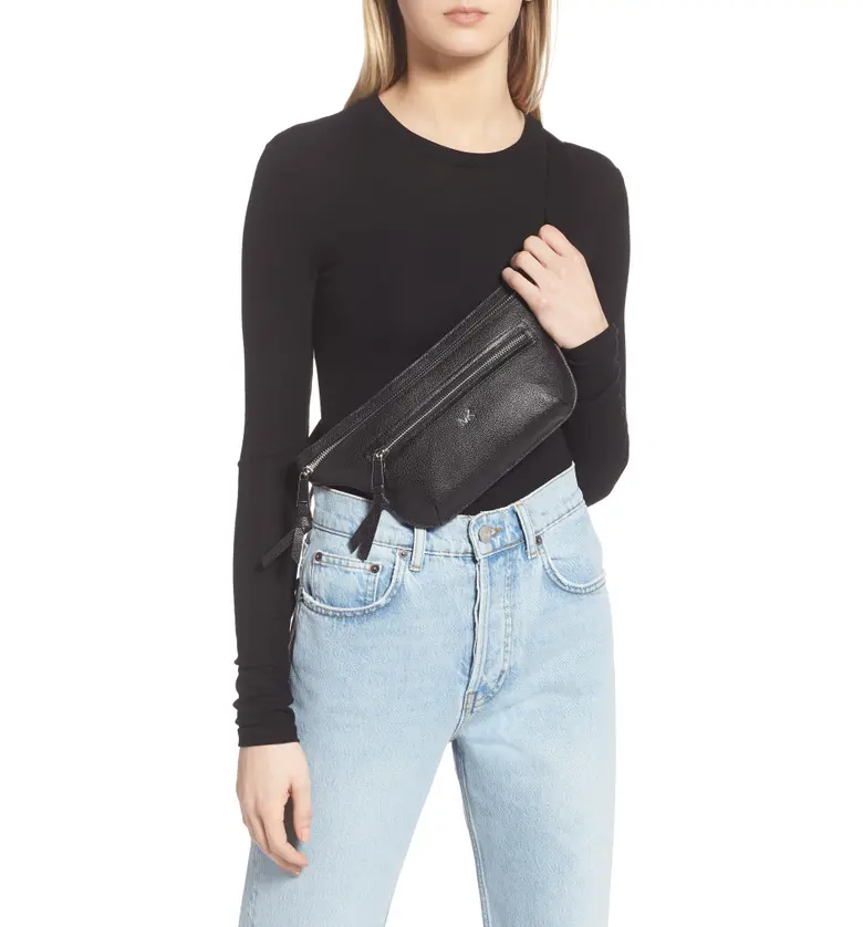 마이클코어스 Michael Kors Faux Leather Belt Bag_BLACK