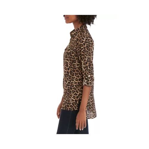 마이클코어스 Leopard Dog Tag Shirt