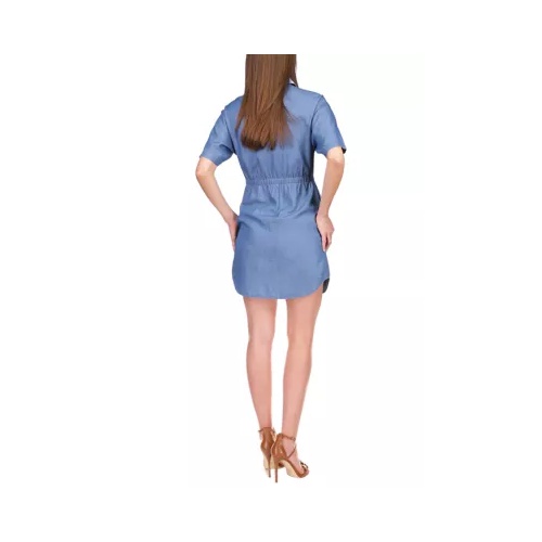 마이클코어스 Womens Short Sleeve Chambray Shirt Dress