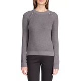 Womens Crop Shaker Zip Sweater