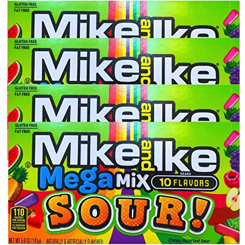  NEW Mike & Ike Mega Mix Sour Gluten Free/ Fat Free Candies Net Wt 5oz (4)