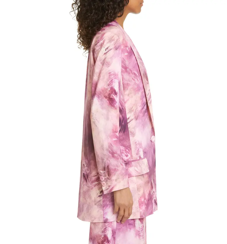 모스키노 Moschino Paint Print Long Blazer_1224 FANTASY PINK