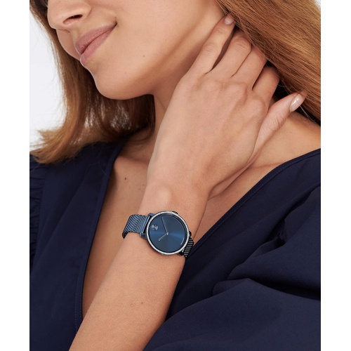  Movado Womens Bold Shimmer Swiss Quartz Watch with Stainless Steel Strap, Blue, 15 (Model: 3600780)