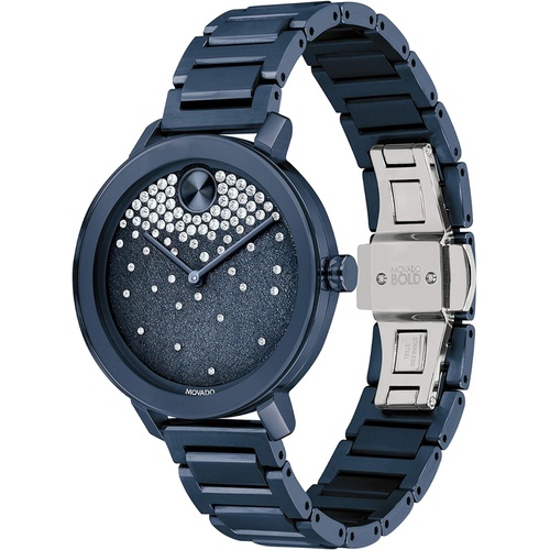  Movado Womens Swiss Quartz Watch with Stainless Steel Strap, Blue, 15 (Model: 3600706)