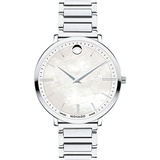 Movado Ultra Slim Quartz Movement Mother Of Pearl Dial Ladies Watch 0607170