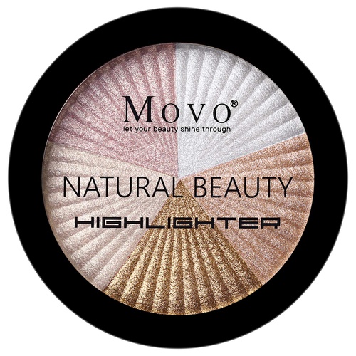  Movo Highlighter Powder Makeup Palette  5 Shades Lasting Shimmer Powder Face Illuminator Highlighter, Glow Bronzer Powder Waterproof Baked and Light Face Contour Highlight Palette, Cru