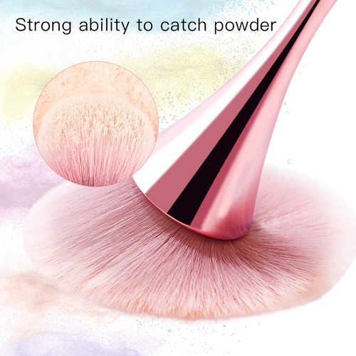  Ms.Wenny Fluffy Makeup Brush with 2 Sponge Blender Egg, Foundation Face Cosmetic Brush, Large Mineral Professional Eyeshadow Loose Power Soft Makeup Tool