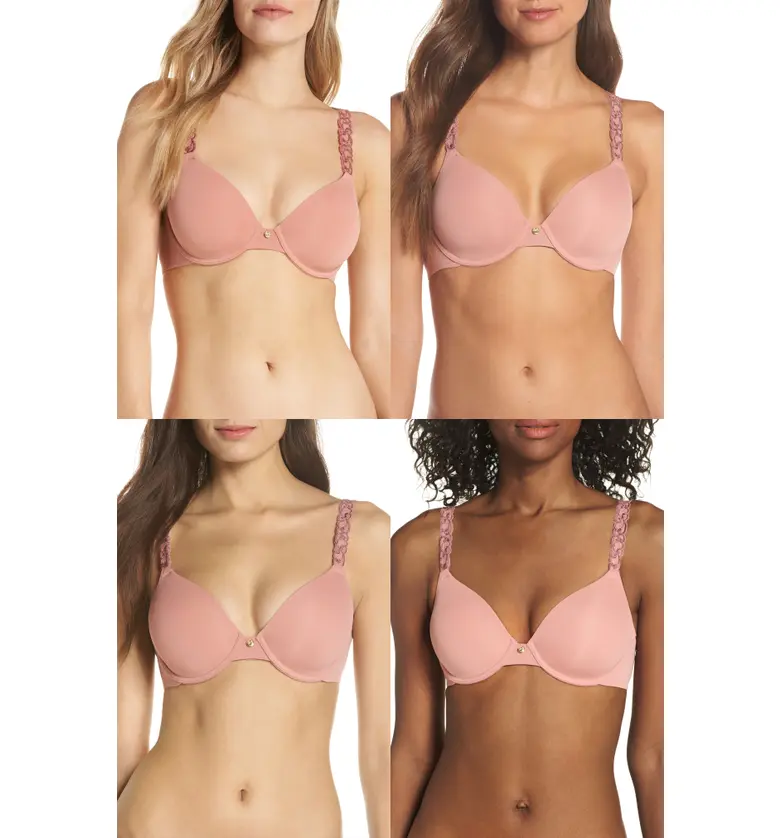  Natori Pure Luxe Underwire T-Shirt Bra_FROSE/ RED CLAY