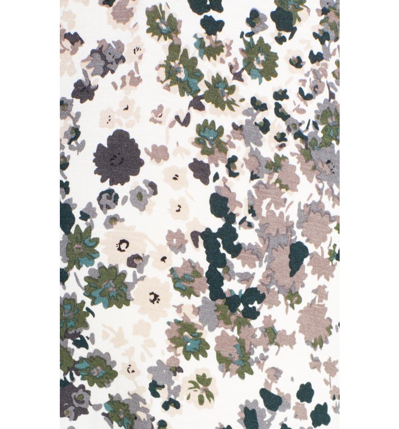  Nesting Olive Floral Print Maternityu002FNursing Sleep Shirt_PATTERN- GREEN GRAY TAN