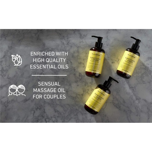  NEW YORK BIOLOGY THE ULTIMATE COSMECEUTICALS New York Biology Ylang Ylang and Ginger Massage Oil - 100% Natural Ingredients - Sensual Body Oil Made with Essential Oils For Muscle Relaxation and Deep Tissue - 9 Fl. oz