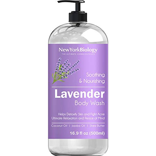  NEW YORK BIOLOGY THE ULTIMATE COSMECEUTICALS New York Biology Lavender Body Wash  Acne and Eczema Body Wash - Moisturizing and Hydrating Body Cleanser  Helps Restore and Cleanse Skin  Relaxing and Soothing Bath Wash  16 o