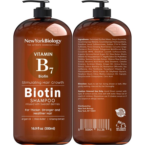 NEW YORK BIOLOGY THE ULTIMATE COSMECEUTICALS Biotin Shampoo and Conditioner Set for Hair Growth and Thinning Hair  Thickening Formula for Hair Loss Treatment  For Men & Women  Anti Dandruff - 16.9 fl Oz