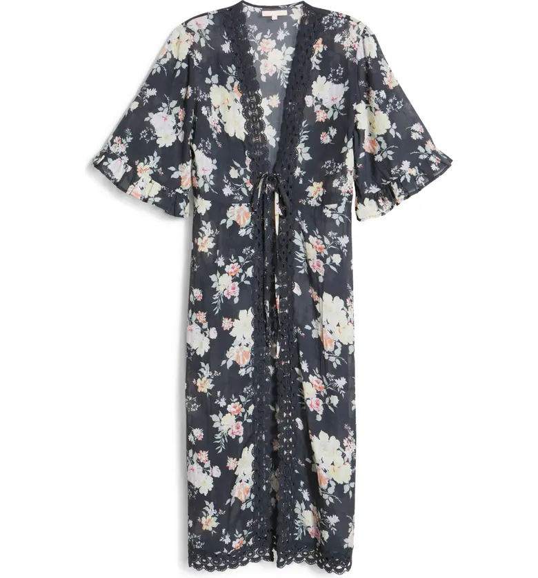  NFC HOME New Friends Colony Bouquet Lace Edge Duster_NAVY Bouquet PRINT