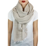 Nicoletta Rosi Yarn Dyed Fringe Scarf_NATURAL