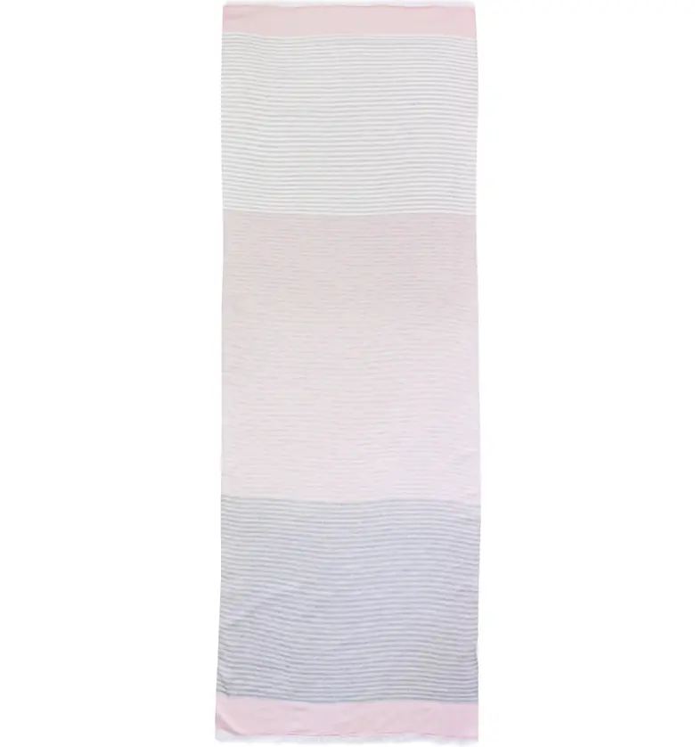  Nicoletta Rosi Reversible Yarn Dyed Fringe Scarf_GREY/PINK