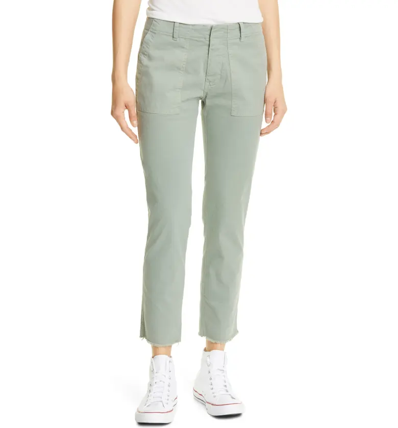 Nili Lotan Jenna Slim Crop Stretch Twill Pants_DARK SAGE