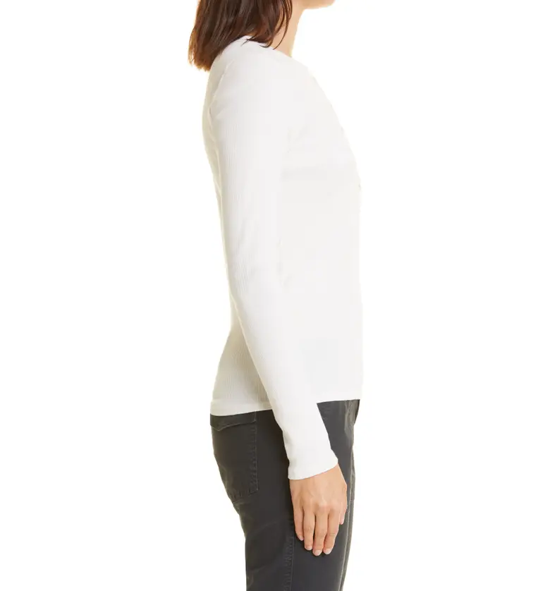  Nili Lotan Jordan Rib Cotton Henley T-Shirt_ECRU