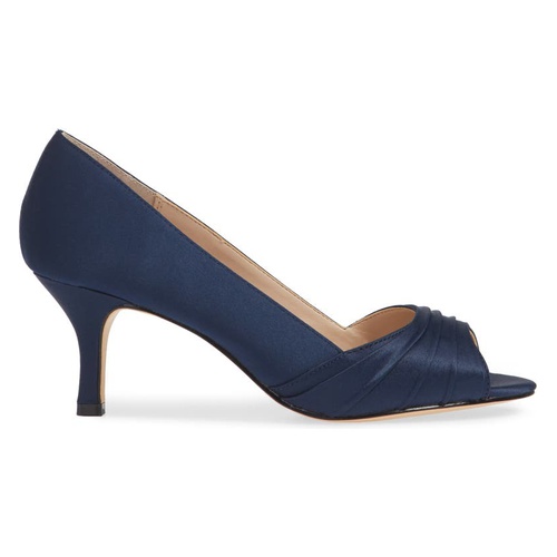  Nina Chezare Peep Toe Pump_NAVY SATIN