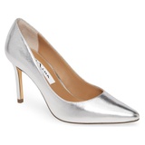 Nina Nina 85 Pointy Toe Pump_SILVER FABRIC