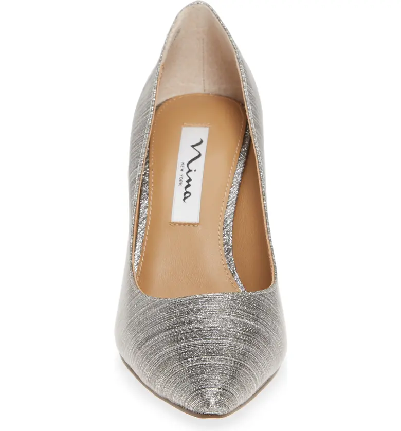  Nina Nina 85 Pointy Toe Pump_STEEL FABRIC