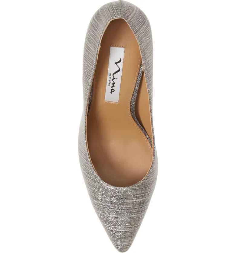  Nina Nina 85 Pointy Toe Pump_STEEL FABRIC