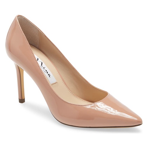  Nina Nina 85 Pointy Toe Pump_ROSE METALLIC FAUX PATENT