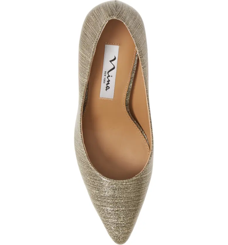  Nina Nina 85 Pointy Toe Pump_PLATINO FABRIC