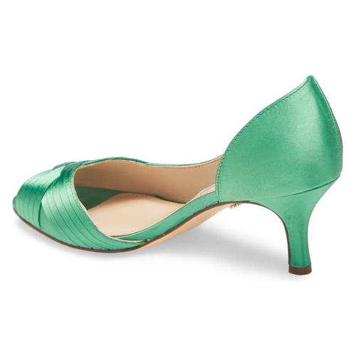  Nina Contesa Open Toe Pump_GREEN SATIN