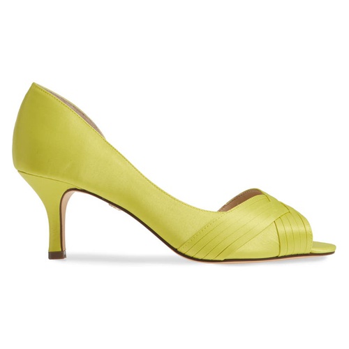  Nina Contesa Open Toe Pump_LEMON LIME SATIN