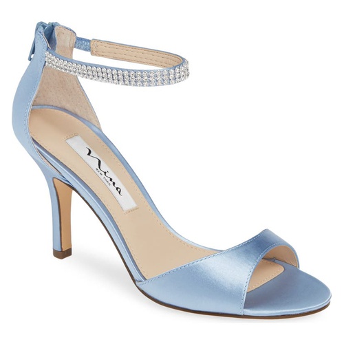  Nina Volanda Ankle Strap Sandal_BLUE VELVET SATIN