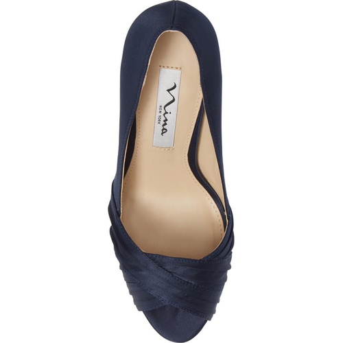  Nina Rhiyana Pump_NAVY SATIN