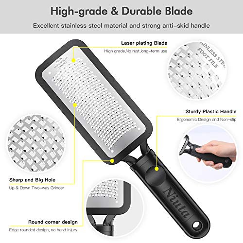  NIUTA 【Factory Direct】 Colossal Foot Rasp Foot Scrubber And Callus Remover，Surgical Grade Stainless Steel Foot File,Can Be Used On Trimming Dead Skin, Callus ect.