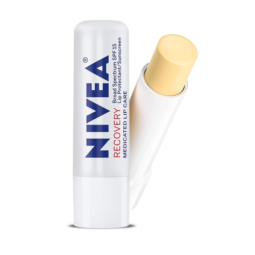  NIVEA Recovery Medicated Lip Care - Broad Spectrum SPF 15 - Unisex Lip Balm for Chapped Lips - .17oz Stick (Pack of 6) (Packaging May Vary)