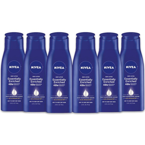  NIVEA Essentially Enriched Body Lotion - Pack of 2, 48 Hour Moisture For Dry to Very Dry Skin - 16.9 Fl. Oz. Bottles