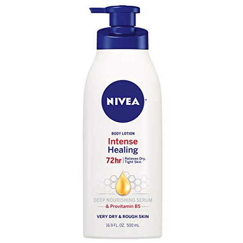  NIVEA Intense Healing Body Lotion - 72 Hour Moisture for Dry to Very Dry Skin - 16.9 Fl Oz Pump Bottle