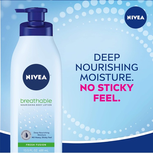  NIVEA Breathable Nourishing Body Lotion Tropical Breeze No Sticky Feel, Normal To Dry Skin, 3.5 Ounce