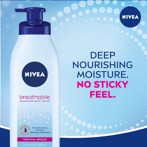  NIVEA Breathable Nourishing Body Lotion Tropical Breeze No Sticky Feel, Normal To Dry Skin, 3.5 Ounce