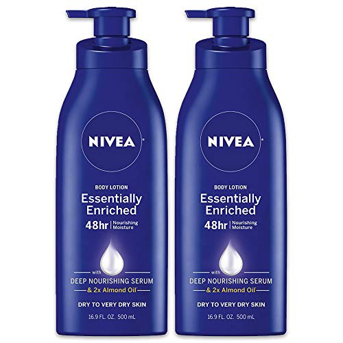  NIVEA Essentially Enriched Body Lotion - Pack of 6, 48 Hour Moisture For Dry to Very Dry Skin - 2.5 fl. oz. Bottles