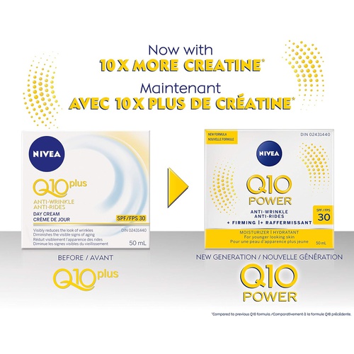  NIVEA Q10 Plus ANTI-WRINKLE with SPF 30 Day Care Cream 50 ml size (1.69 oz)