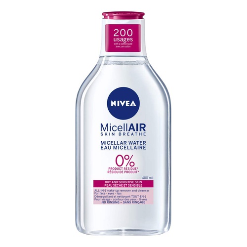  Nivea MicellAIR Water For Dry And Sensitive Skin Make-Up Remover, 400 ml