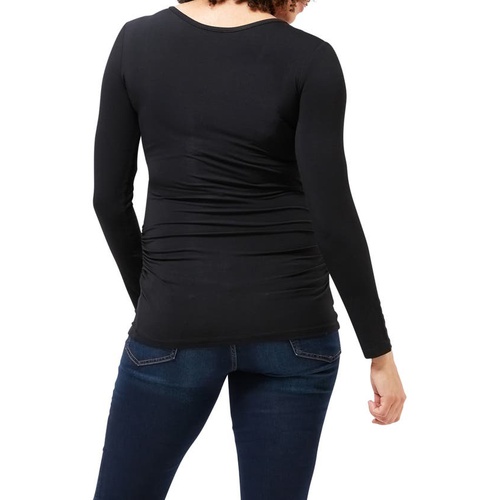  Nom Maternity Ruched Long Sleeve Maternityu002FNursing Top_Black