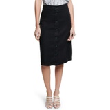 NYDJ Button Front Skirt_BLACK