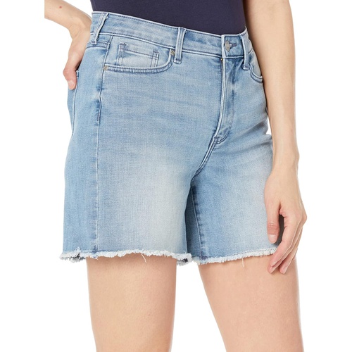  NYDJ High-Rise A-Line Shorts Fray Hem in Everly
