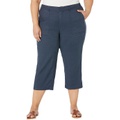 NYDJ Plus Size Plus Size Utility Pants in Stretch Linen in Olivine