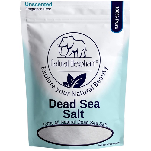  Natural Elephant Dead Sea Salt 100% Natural & Pure 1 lb, 2 lb, 5 lb, 10 lb Bag Fine Grain for Psoriasis Eczema Acne & Other Dermatological Needs, 2 lb, 900g