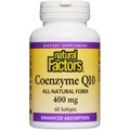 Natural Factors, Coenzyme Q10 400mg, CoQ10 Supplement for Energy, Heart and Antioxidant Support, 60 softgels (60 servings)