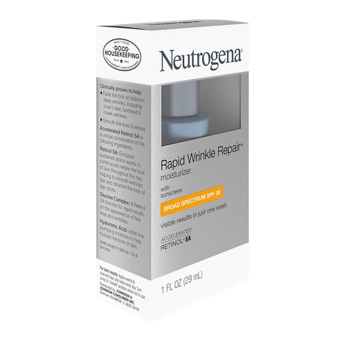  Neutrogena Rapid Wrinkle Repair Daily Retinol Anti-Wrinkle Moisturizer, Anti-Wrinkle Face & Neck Retinol Cream with Hyaluronic Acid, Retinol & Glycerin with SPF 30 Sunscreen, 1 fl.