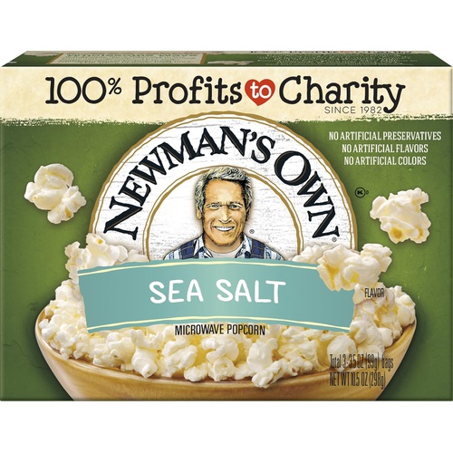  Newmans Own Microwave Popcorn, Sea Salt, 9.6-oz. (Pack of 12)