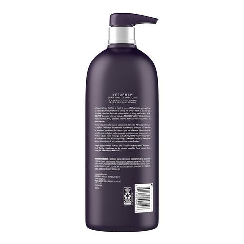  Nexxus Keraphix Shampoo for Damaged Hair With ProteinFusion Keratin Protein, Black Rice, Silicone-Free 33.8 oz